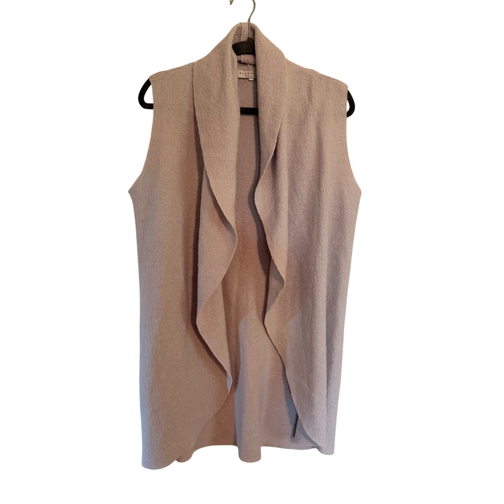 Bryn Walker 100% Organic Wool Open Front Draped Vest XS Lavender Grey
